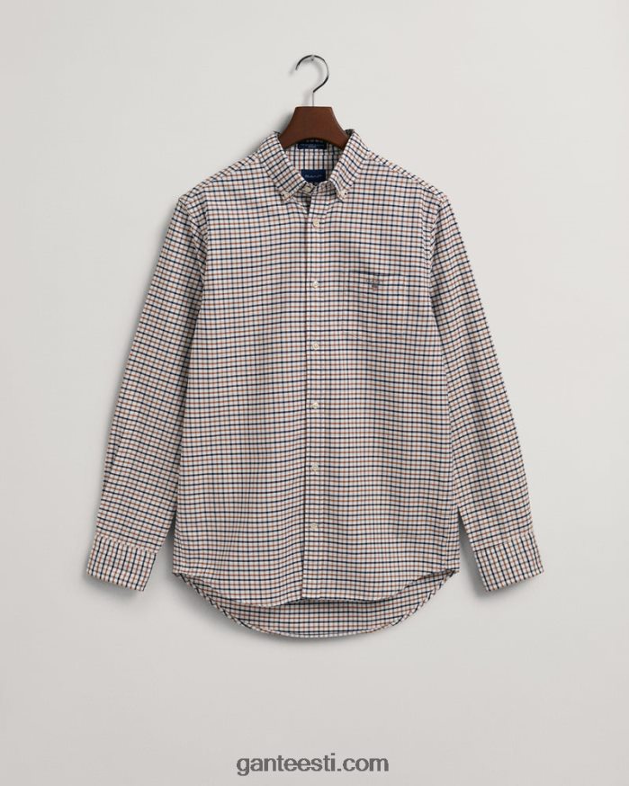 GANT mehed röstitud pähkel tavalise istumisega tattersall oxfordi särk NBR64N24