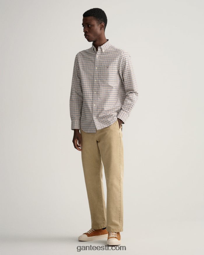 GANT mehed röstitud pähkel tavalise istumisega tattersall oxfordi särk NBR64N24