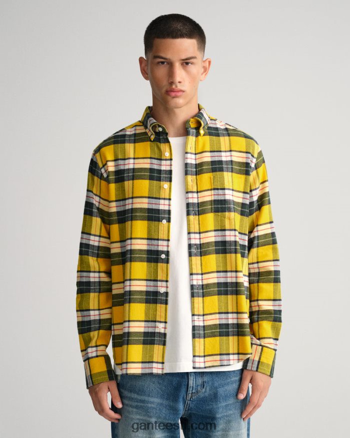 GANT mehed sile kollane tavaline istuv flanellist check-särk NBR64N89