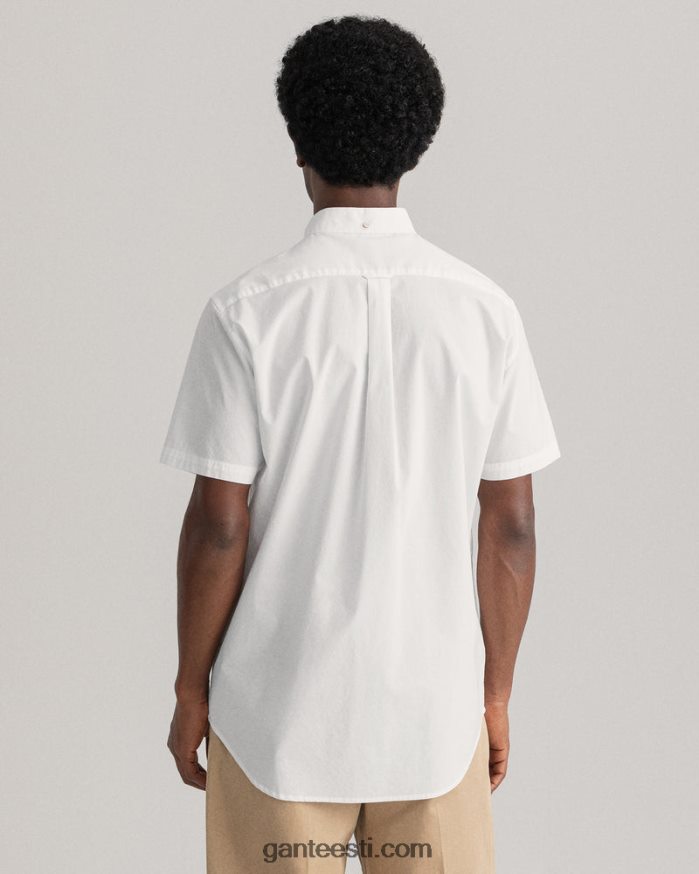 GANT mehed valge Tavalise istmega laia riidest lühikeste varrukatega särk NBR64N93