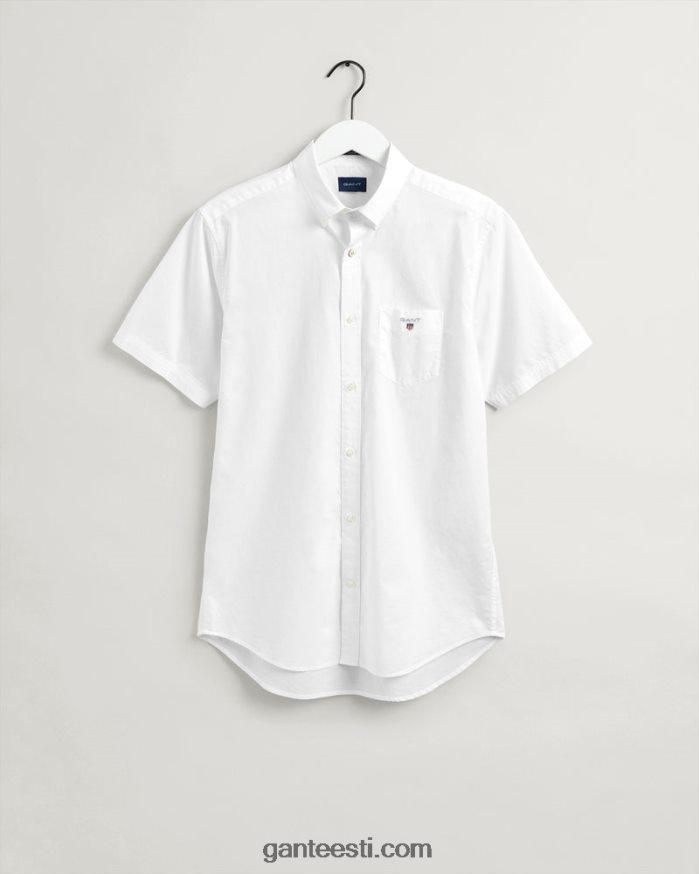 GANT mehed valge Tavalise istmega laia riidest lühikeste varrukatega särk NBR64N93