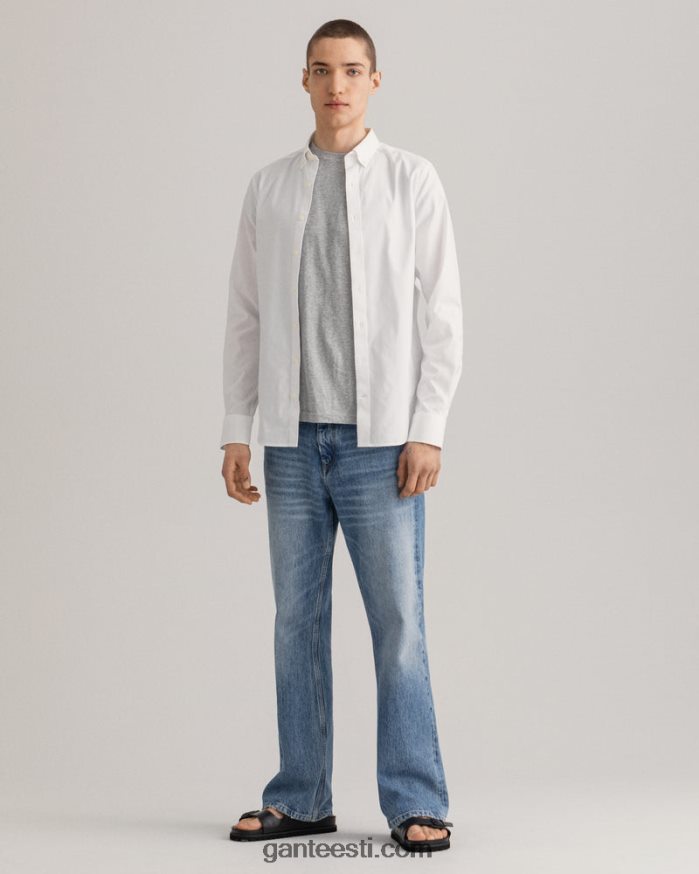 GANT mehed valge slim fit pinpoint oxfordi särk NBR64N67