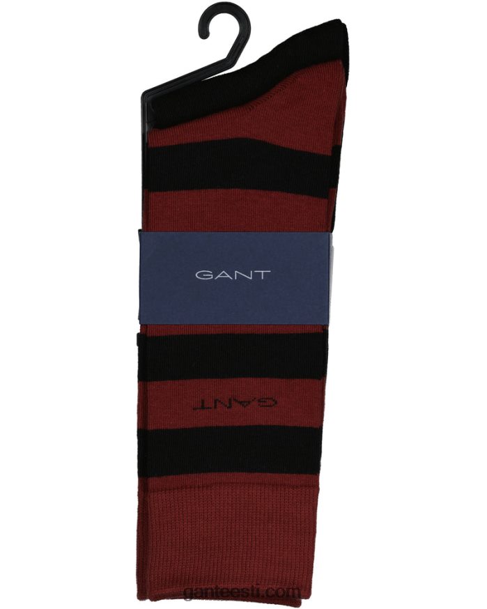 GANT mehed Burgundia 2-pakendis ribatriibulised ja soliidsed sokid NBR64N533
