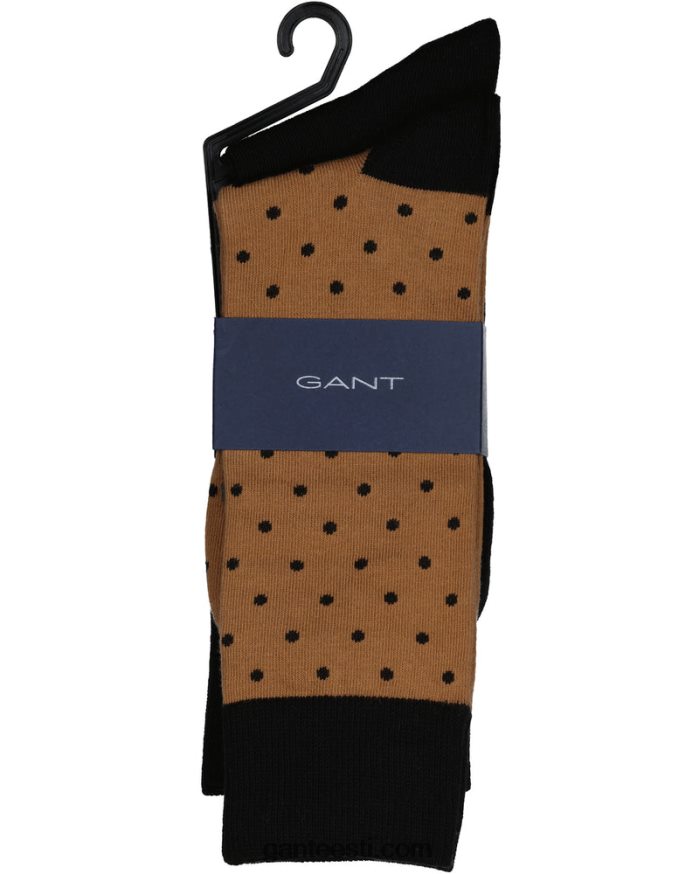 GANT mehed röstitud pähkel 2-pakendis soliidsed ja täpilised sokid NBR64N536