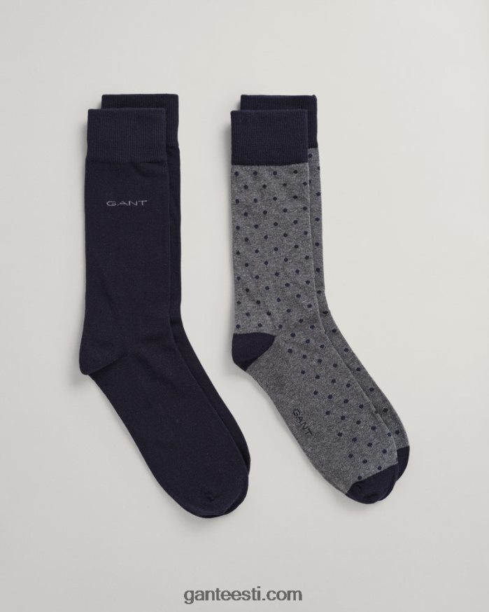 GANT mehed söe melange 2-pakendis soliidsed ja täpilised sokid NBR64N524