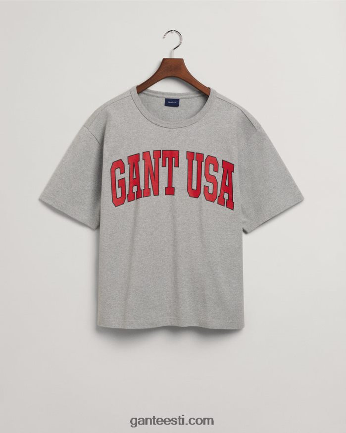 GANT mehed hall melanž USA graafiline t-särk NBR64N169