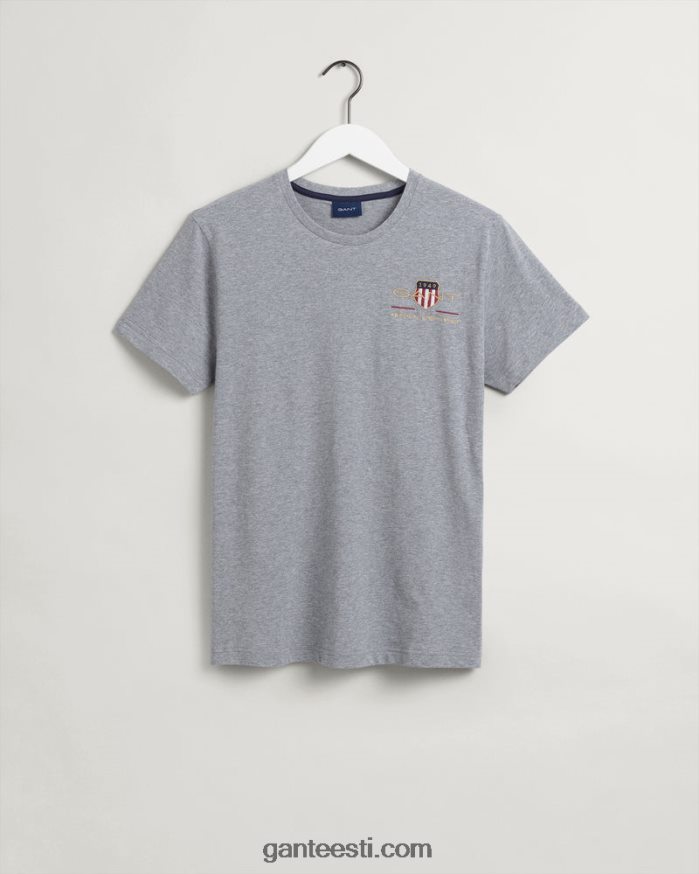 GANT mehed hall melanž arhiivikilbi tikandiga t-särk NBR64N138