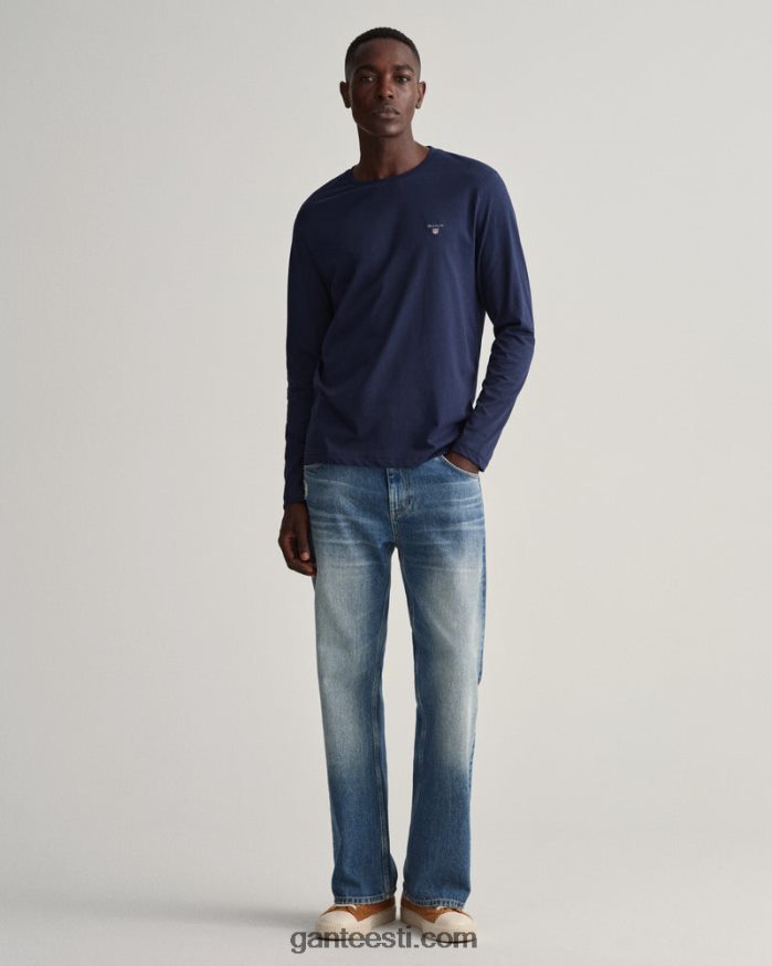 GANT mehed õhtusinine originaal pikkade varrukatega T-särk NBR64N180