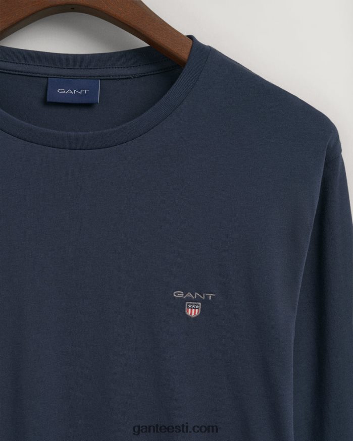 GANT mehed õhtusinine originaal pikkade varrukatega T-särk NBR64N180