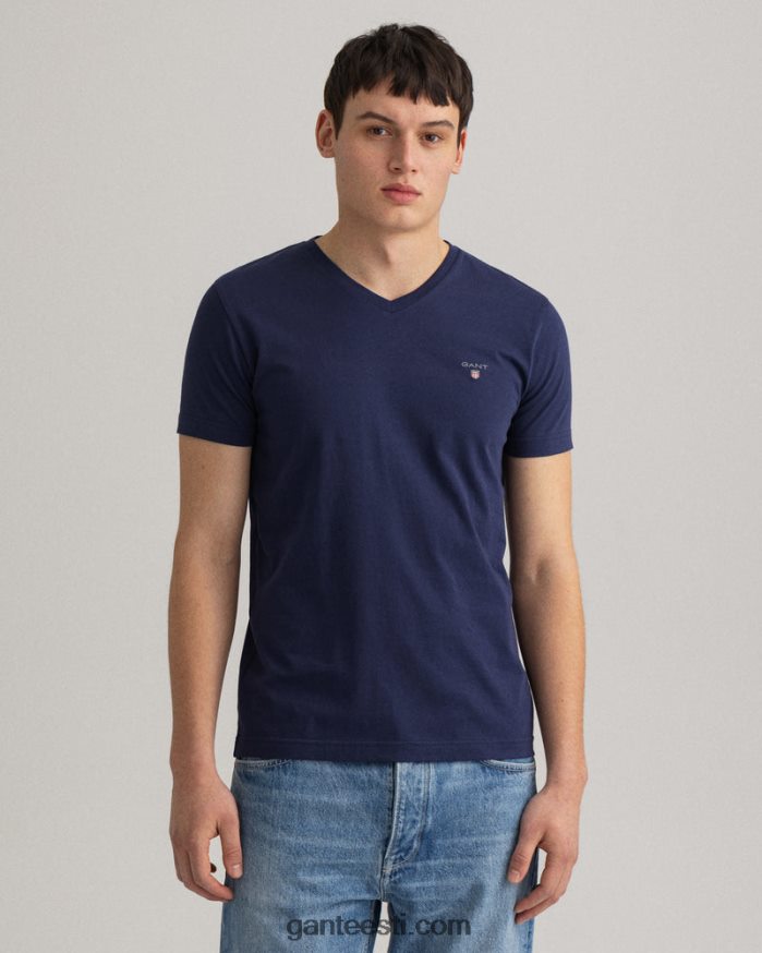 GANT mehed õhtusinine originaal slim fit v-kaelusega T-särk NBR64N191
