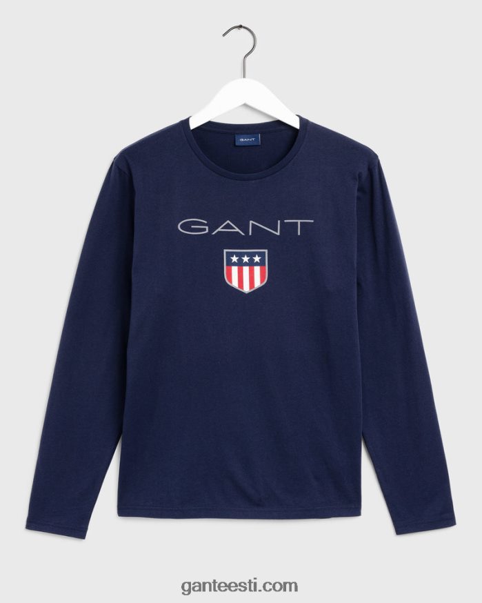GANT mehed õhtusinine shield t-särk pikkade varrukatega NBR64N158