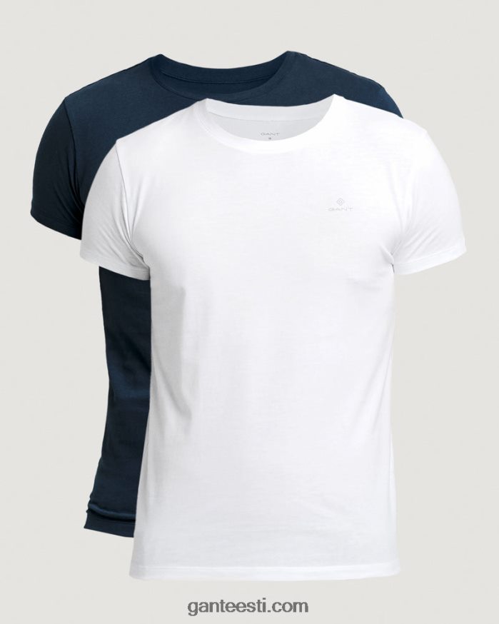 GANT mehed mereväe/valge 2-pakendis kaelusega T-särgid NBR64N547