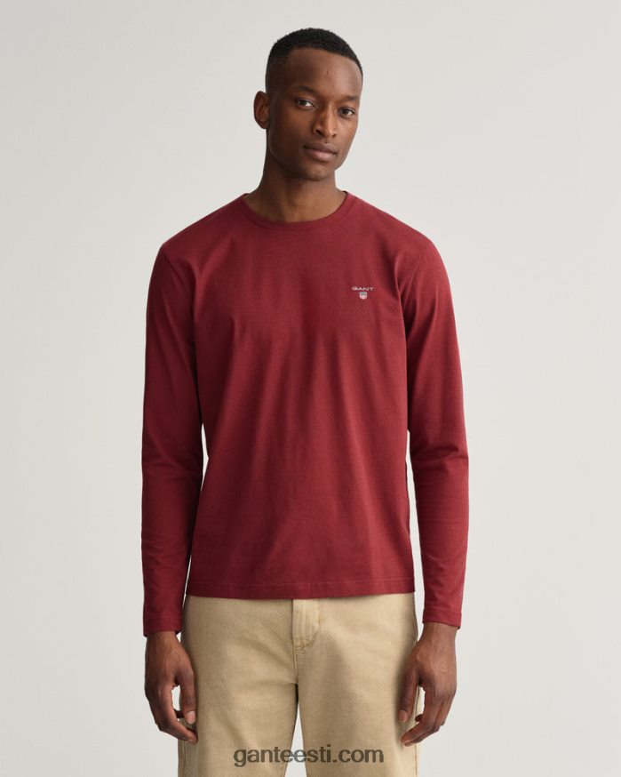 GANT mehed punetav punane originaal pikkade varrukatega T-särk NBR64N134