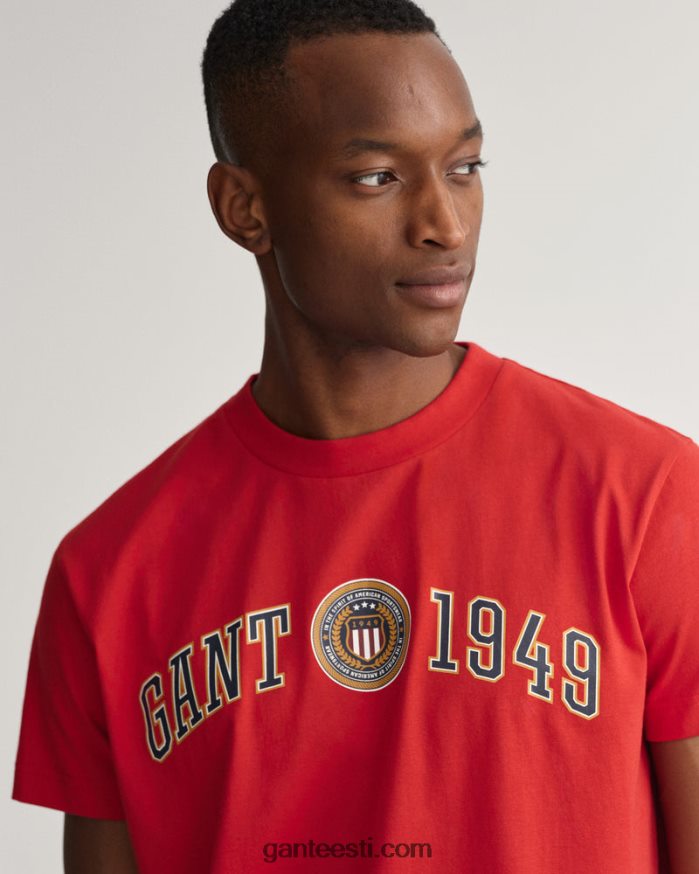 GANT mehed rubiinpunane crest shield t-särk NBR64N161