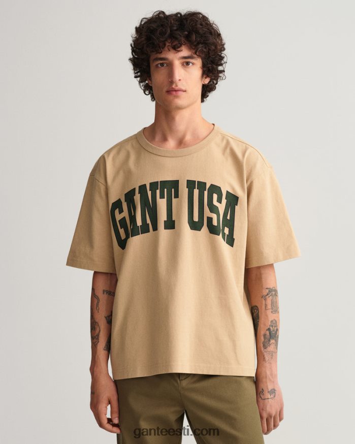 GANT mehed sarapuu beež USA graafiline t-särk NBR64N167
