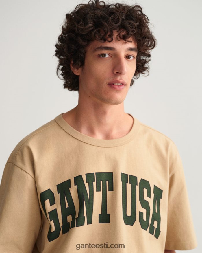 GANT mehed sarapuu beež USA graafiline t-särk NBR64N167