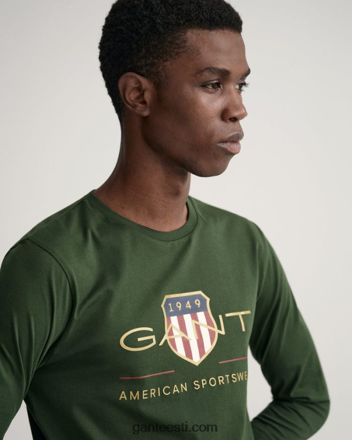 GANT mehed tormiroheline archive shield pikkade varrukatega t-särk NBR64N166