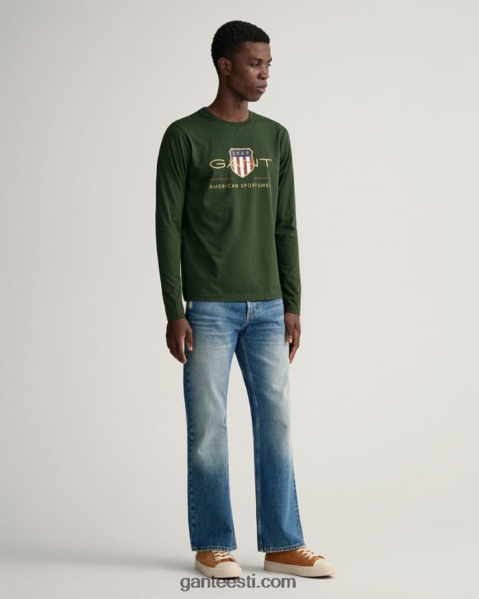 GANT mehed tormiroheline archive shield pikkade varrukatega t-särk NBR64N166