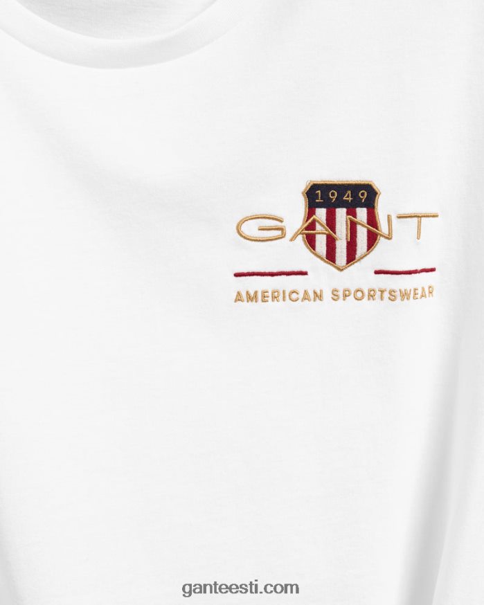 GANT mehed valge arhiivikilbi tikandiga t-särk NBR64N186