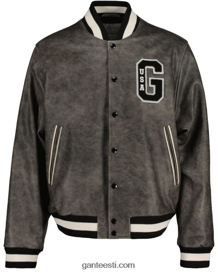 GANT mehed grafiit nahast ülikooli jope NBR64N394