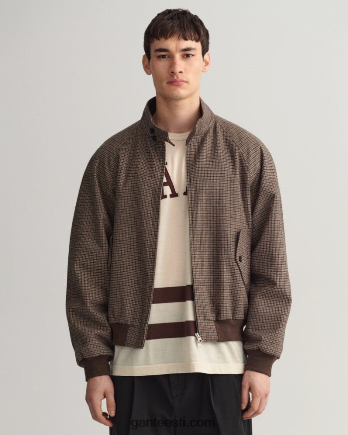 GANT mehed sarapuu beež kontrollitud villane harringtoni jope NBR64N381