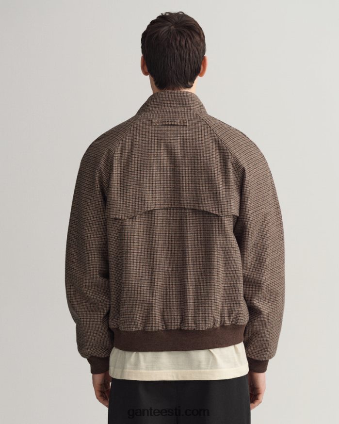 GANT mehed sarapuu beež kontrollitud villane harringtoni jope NBR64N381