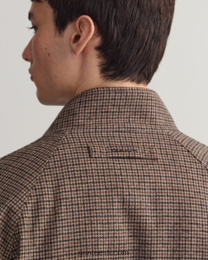 GANT mehed sarapuu beež kontrollitud villane harringtoni jope NBR64N381