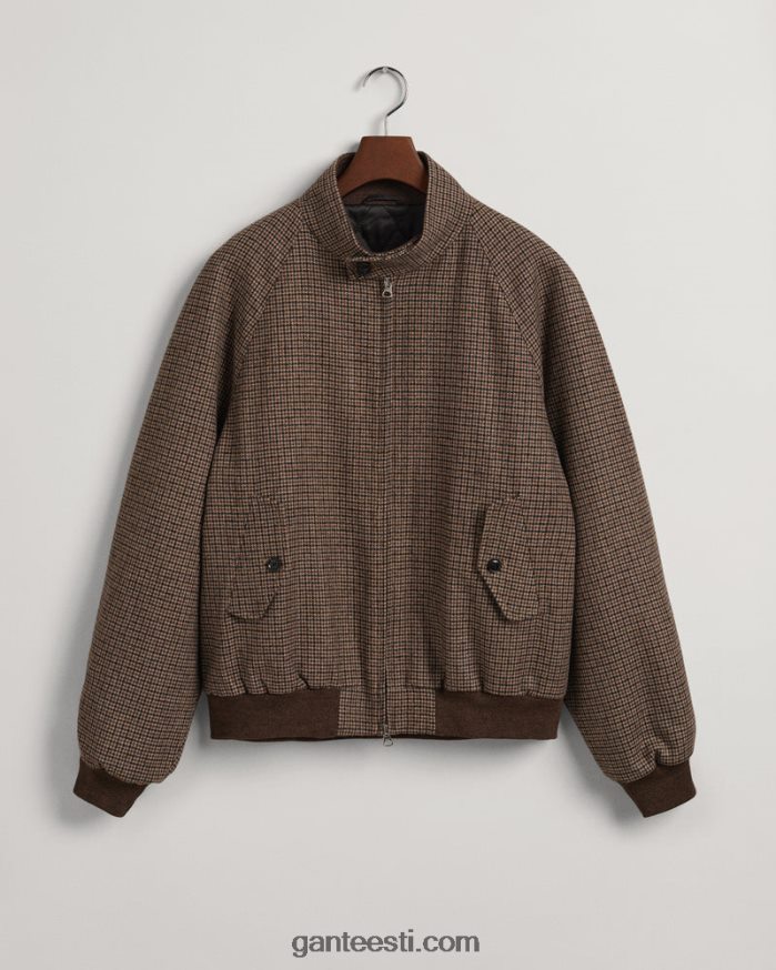 GANT mehed sarapuu beež kontrollitud villane harringtoni jope NBR64N381