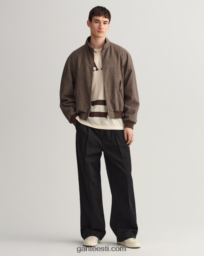 GANT mehed sarapuu beež kontrollitud villane harringtoni jope NBR64N381