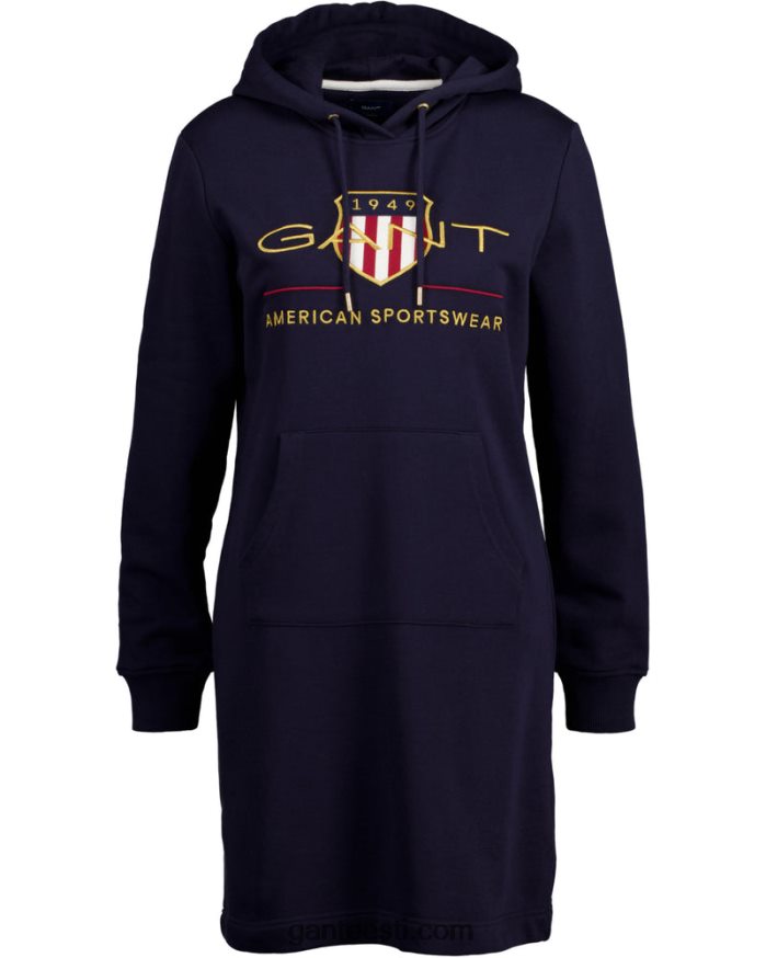 GANT naised õhtusinine arhiivi kilp kapuutsiga kleit NBR64N648