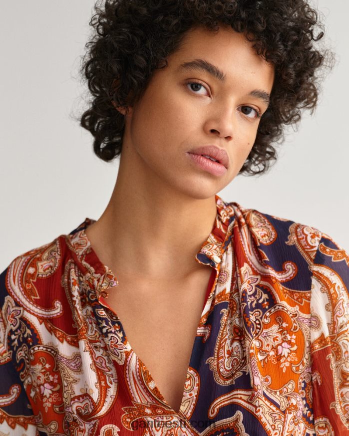 GANT naised kuldne oranž paisley flounce maksikleit NBR64N644