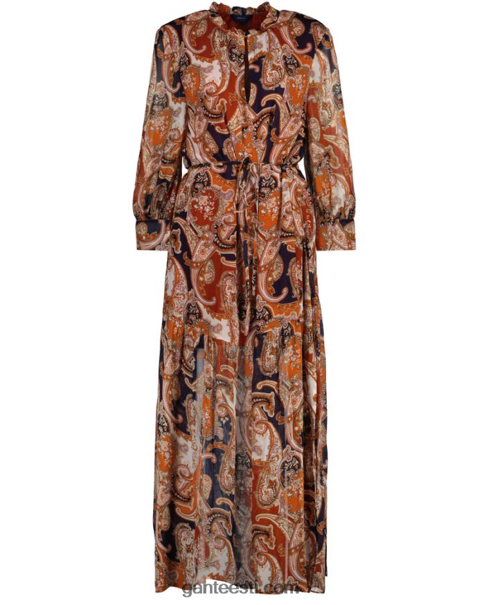 GANT naised kuldne oranž paisley flounce maksikleit NBR64N644