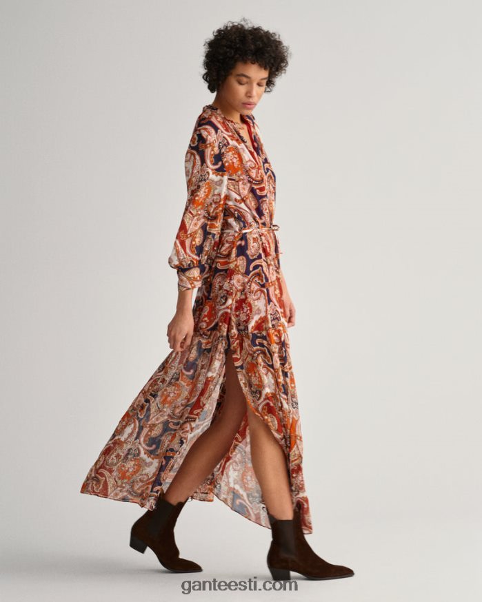 GANT naised kuldne oranž paisley flounce maksikleit NBR64N644