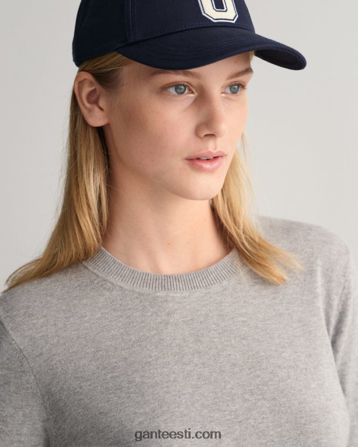 GANT naised hall melanž kerge puuvillane kaelusega kampsun NBR64N681