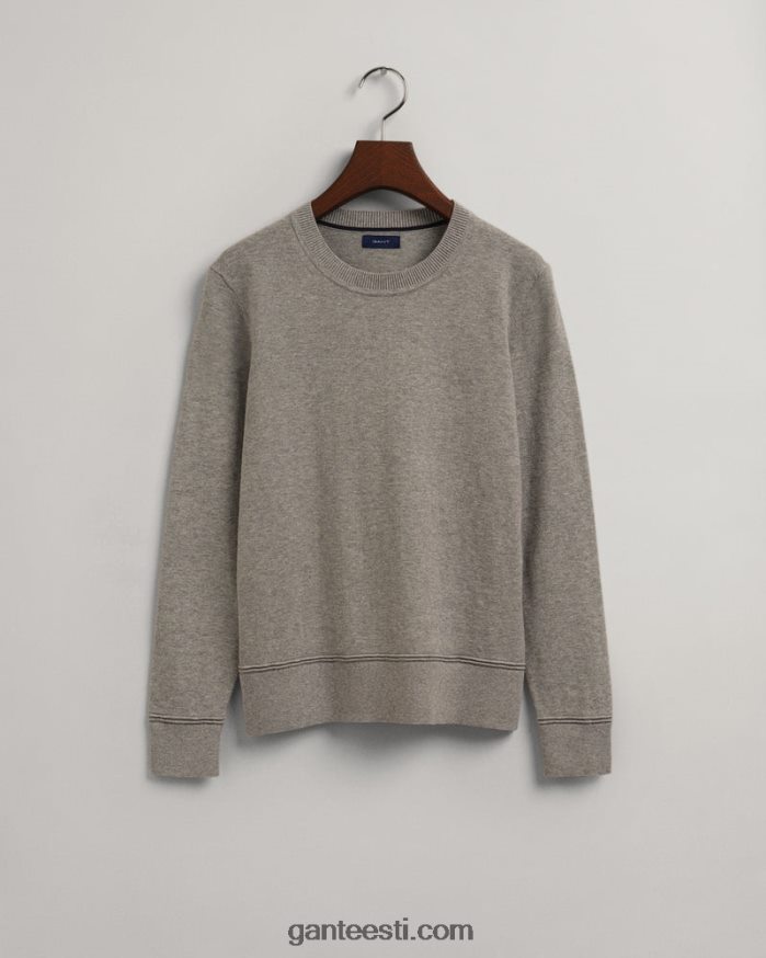 GANT naised hall melanž kerge puuvillane kaelusega kampsun NBR64N681