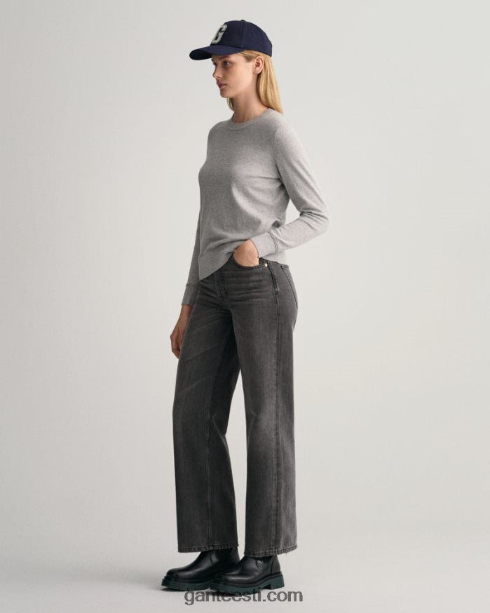 GANT naised hall melanž kerge puuvillane kaelusega kampsun NBR64N681