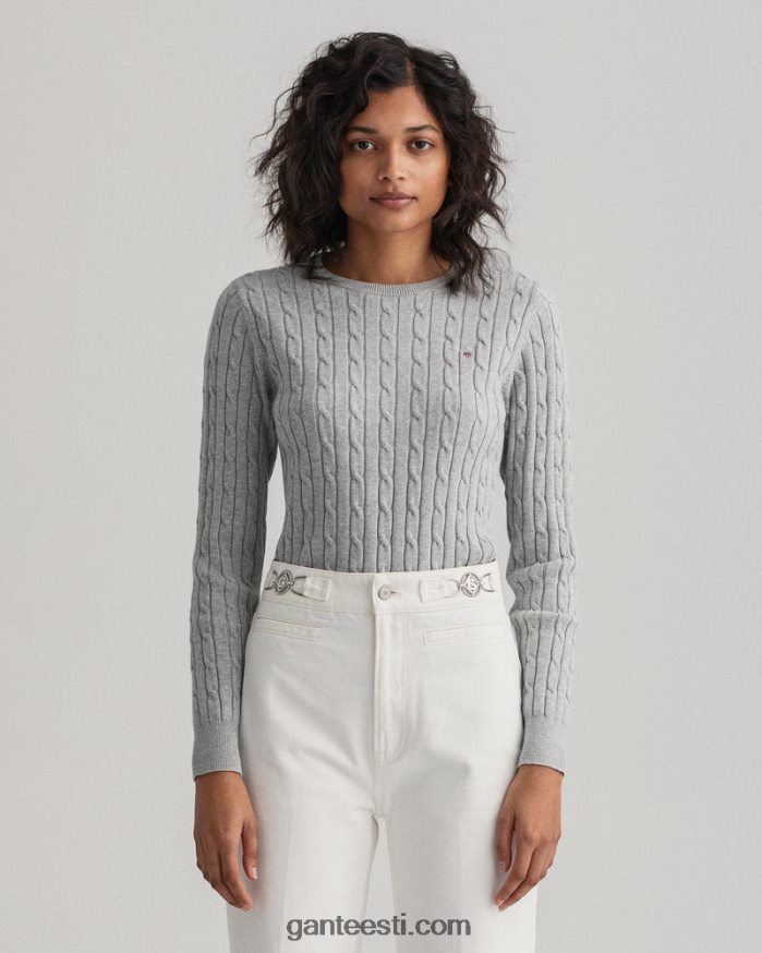 GANT naised helehall melanž veniv puuvillane kaabel-kaelusega kampsun NBR64N700