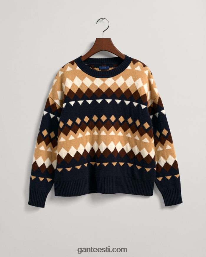 GANT naised õhtusinine fairisle crew kaelusega kampsun NBR64N655