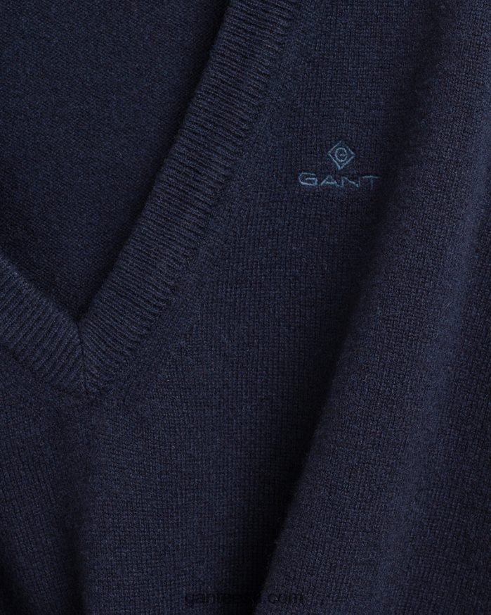 GANT naised õhtusinine ülipeen lambavillane v-kaelusega kampsun NBR64N695