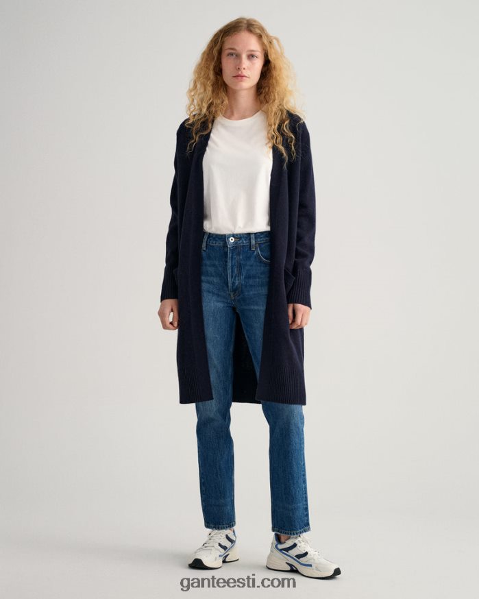 GANT naised õhtusinine pikk villane kardigan NBR64N688