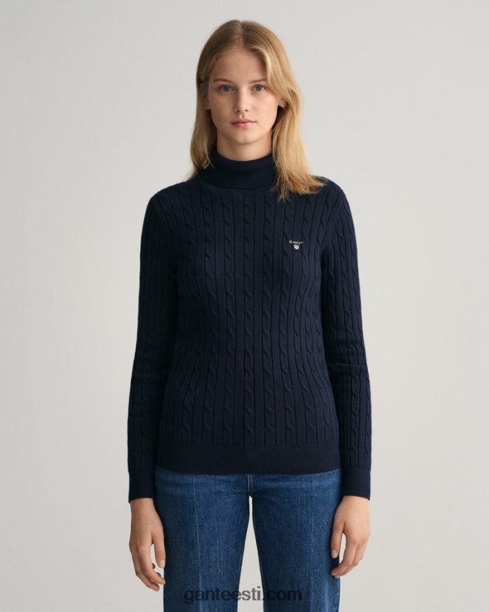 GANT naised õhtusinine veniv puuvillase kaabliga kilpkaelus NBR64N703