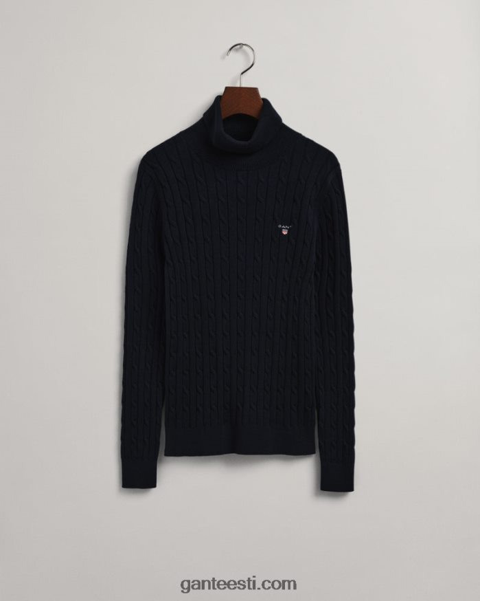 GANT naised õhtusinine veniv puuvillase kaabliga kilpkaelus NBR64N703