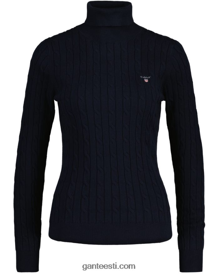 GANT naised õhtusinine veniv puuvillase kaabliga kilpkaelus NBR64N703