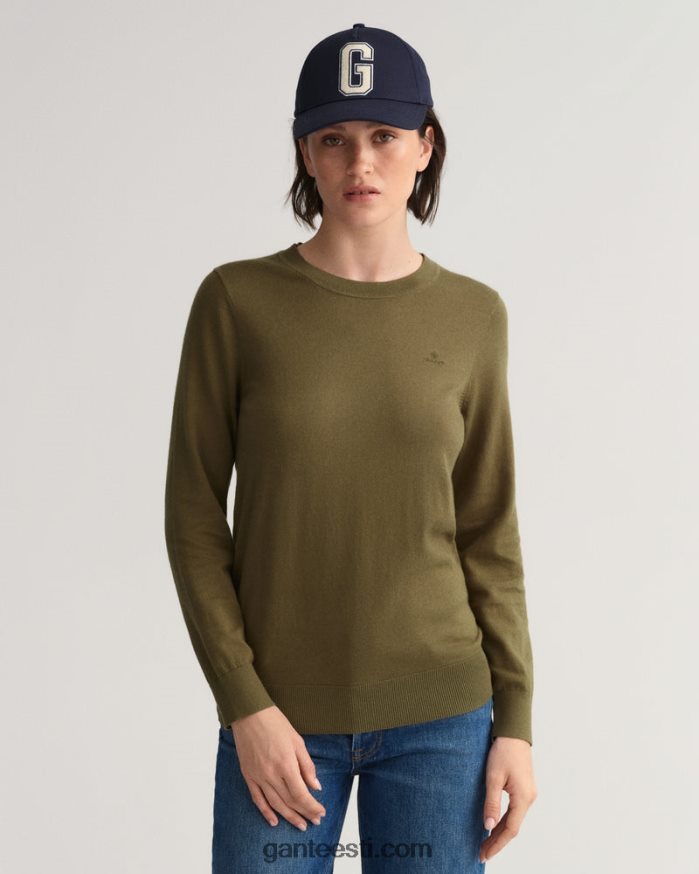 GANT naised jahimees roheline puuvillane kašmiir kaelusega kampsun NBR64N668