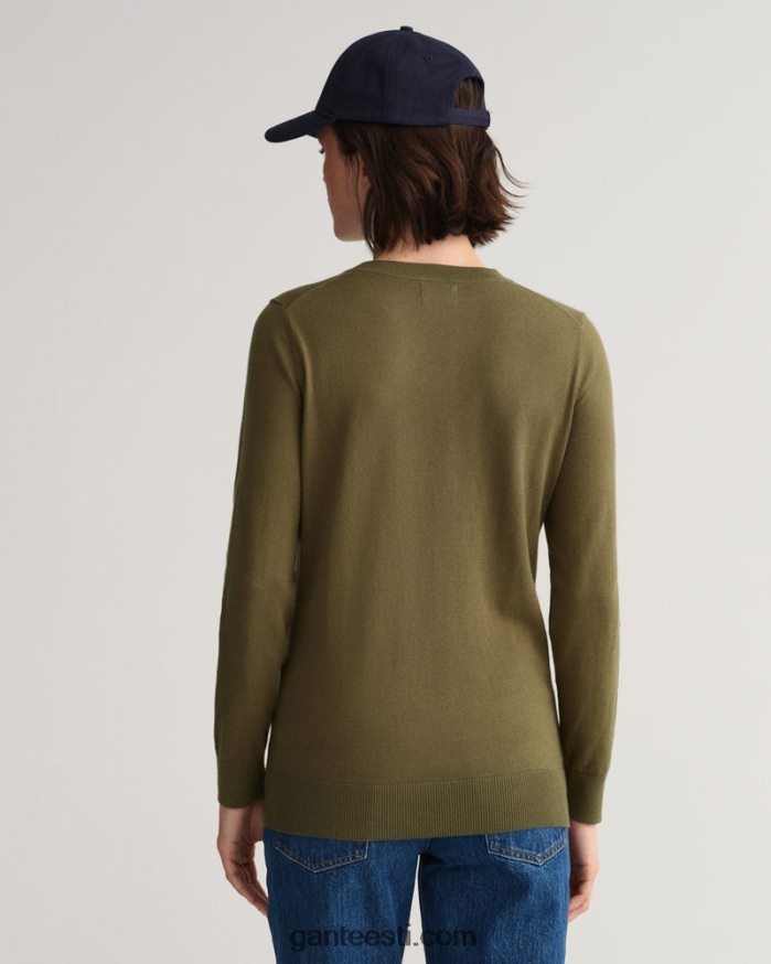 GANT naised jahimees roheline puuvillane kašmiir kaelusega kampsun NBR64N668