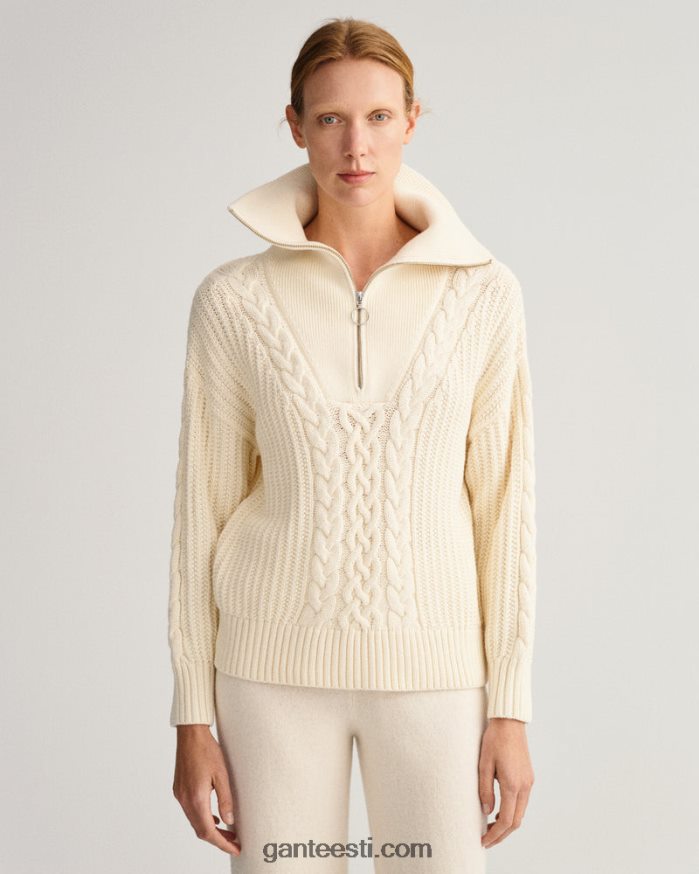 GANT naised kreem kaabel pool lukuga kampsun NBR64N674