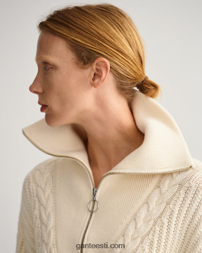 GANT naised kreem kaabel pool lukuga kampsun NBR64N674