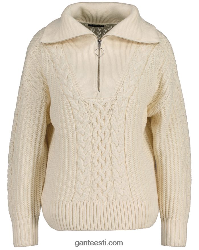 GANT naised kreem kaabel pool lukuga kampsun NBR64N674