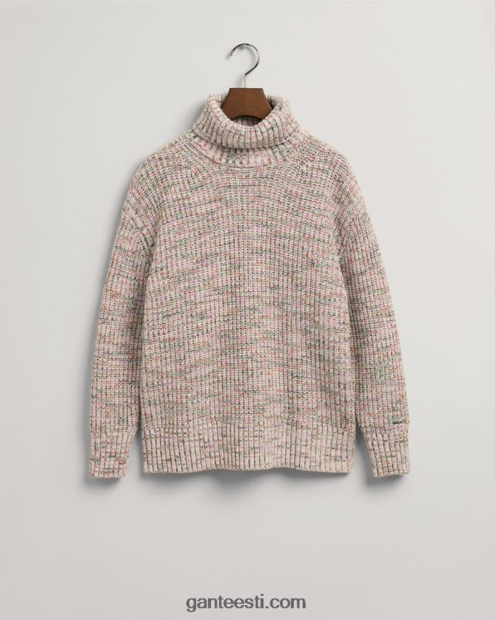 GANT naised kreem mitmevärviline rullkaelusega kampsun NBR64N656