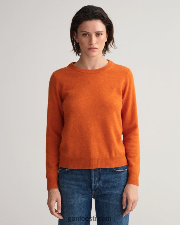 GANT naised kuldne oranž ülipeen lambavillast kaelusega kampsun NBR64N660